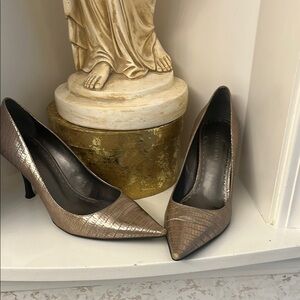 Elegant Brown Textured Women's Heels